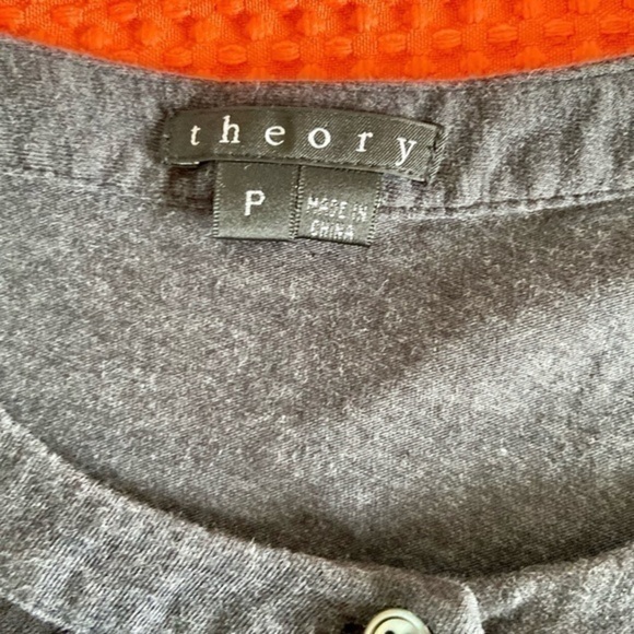 Theory charcoal grey ruffle goth dark coquette casual capsule preppy modest XS - Picture 5 of 9